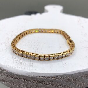 Ross Simons Gold Over Sterling Silver 925 Classic CZ Tennis Bracelet Sparkling